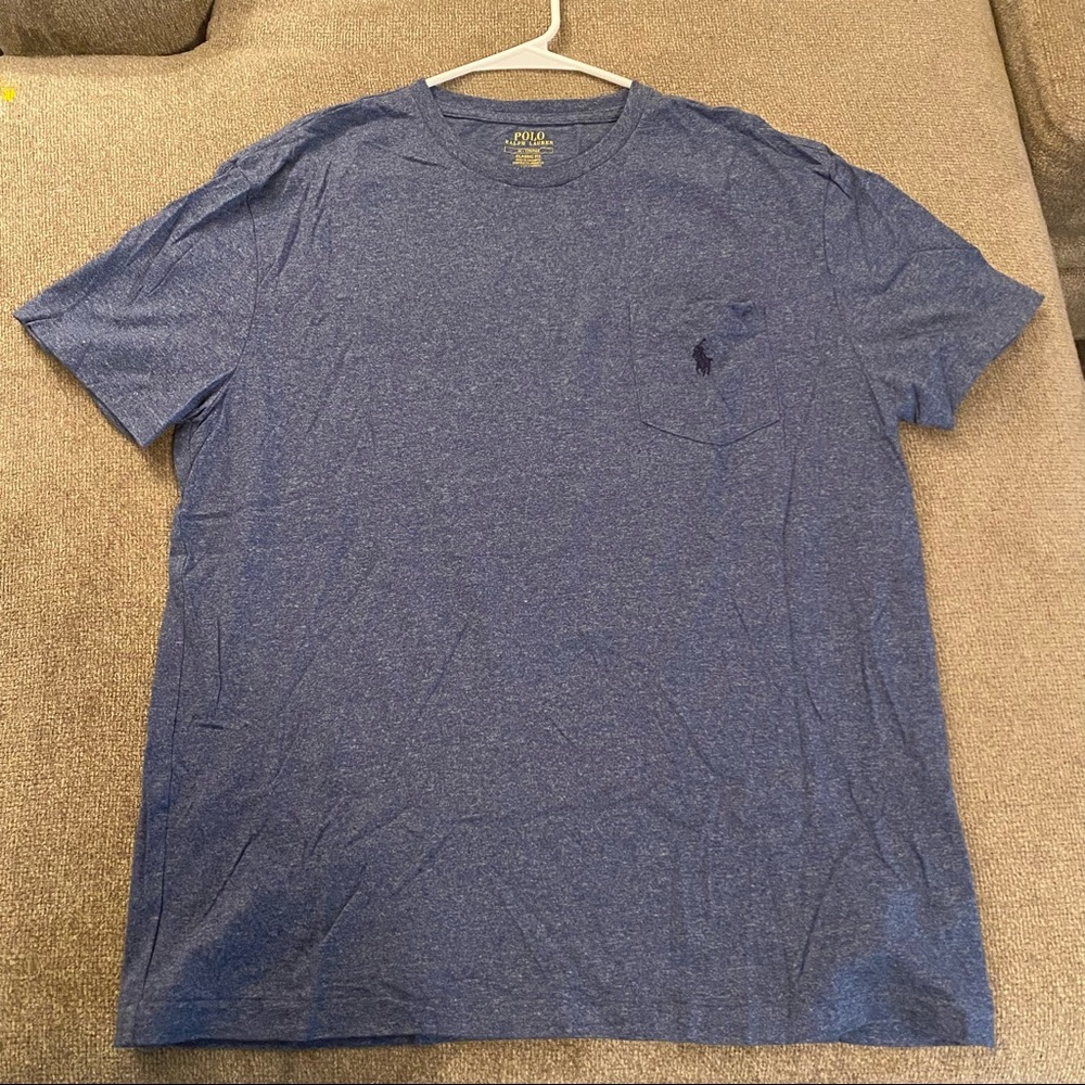 Blue Polo Men’s Pocket T-shirt Size medium